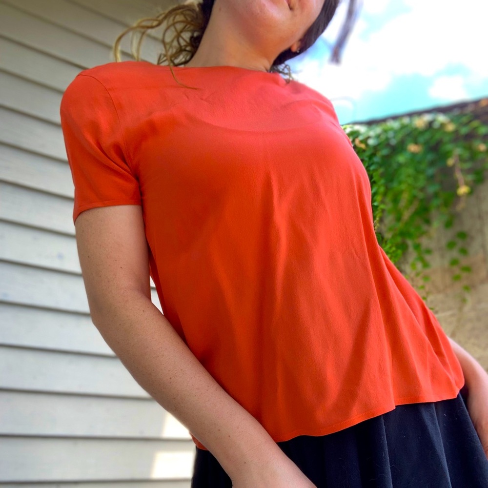 Vintage Rena Rowan Silk blouse w shoulder padsi